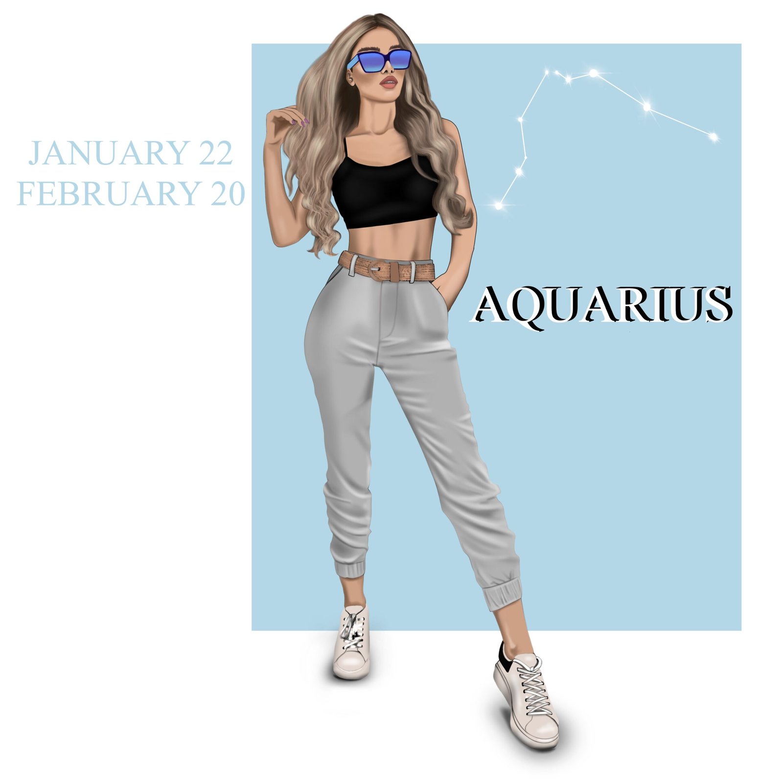 Aquarius zodiac illustration