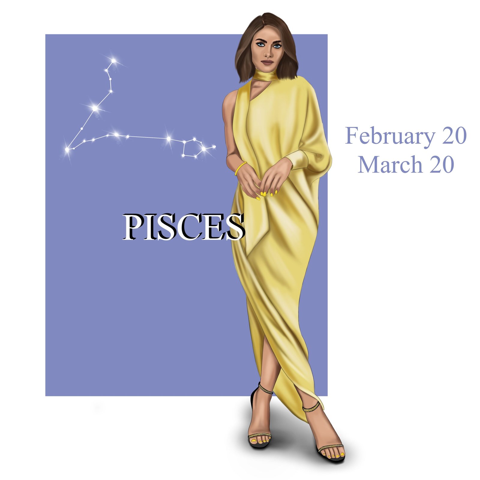 Pisces zodiac illustration