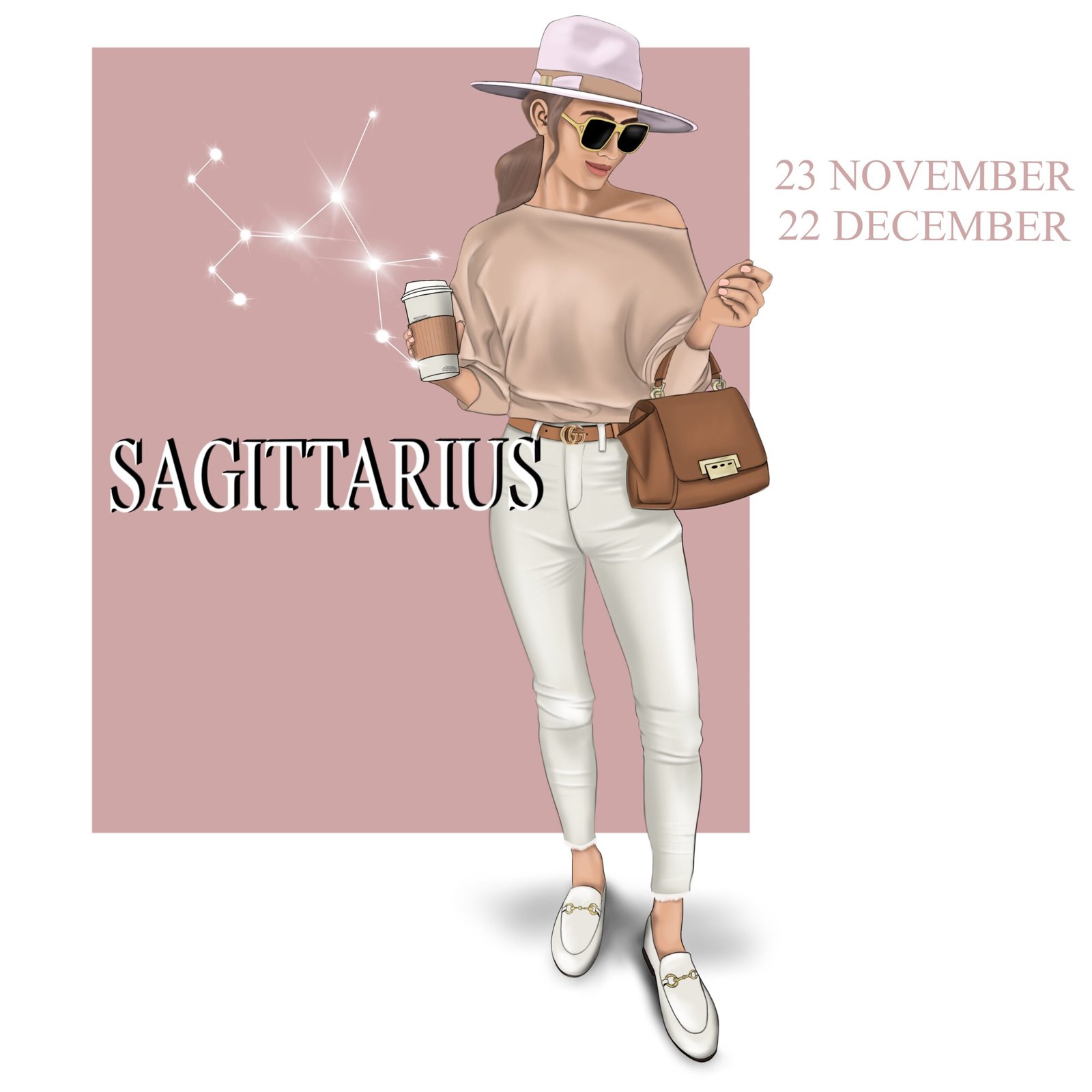 Sagittarius zodiac illustration